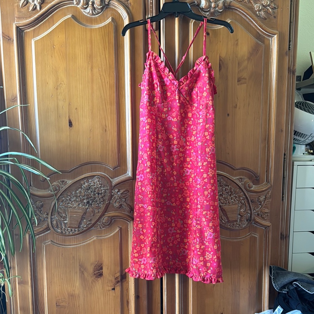 Express Floral Pink Slip Dress